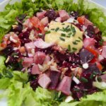 Salade composée betterave oeuf chevre jambon 2