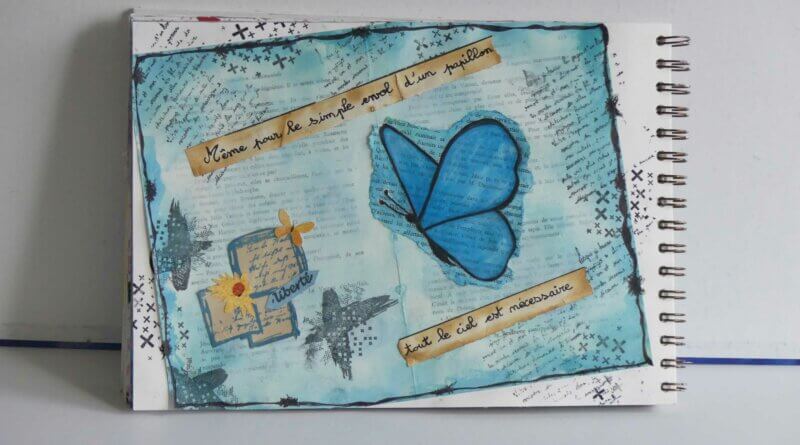 art journal withmo_le papillon bleu 1