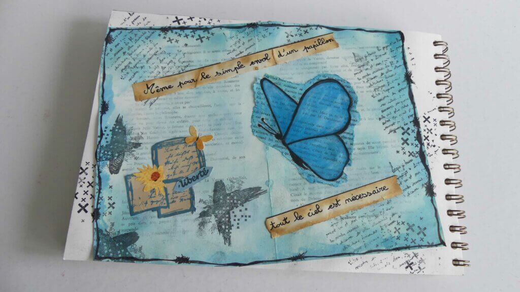 art journal withmo_le papillon bleu 2