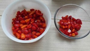 tiramisu aux fraises Withmo_répartition des fraises