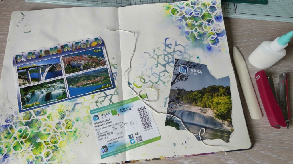 Art journal Withmo_Croatie Krka_liaison image par ficelle 1