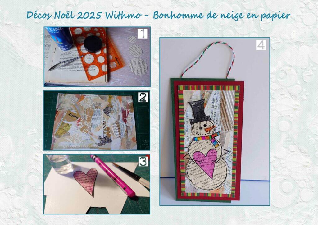 explications créations Noel 2025 Withmo_Bonhomme de neige en papier