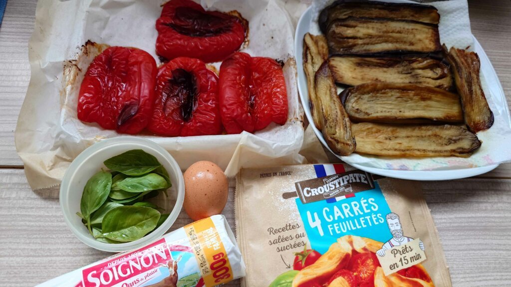 feuilletés aux légumes grillés chèvre et basilic Withmo_les ingrédients