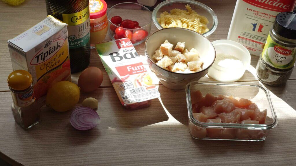 salade de pâtes façon César_Les ingrédients